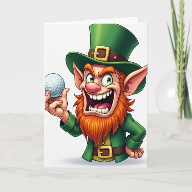 Tarjeta Lucky Leprechaun Golf Ball Card (Anverso)