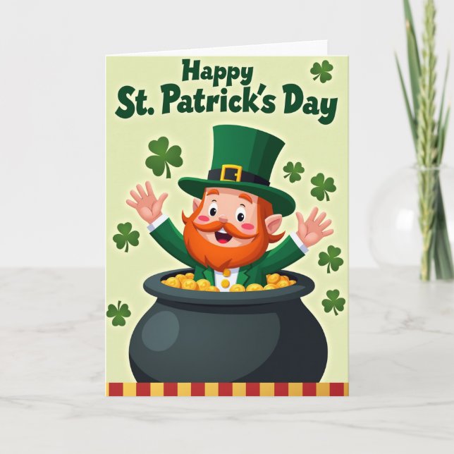 Tarjeta Lucky Leprechaun Greeting Card (Anverso)