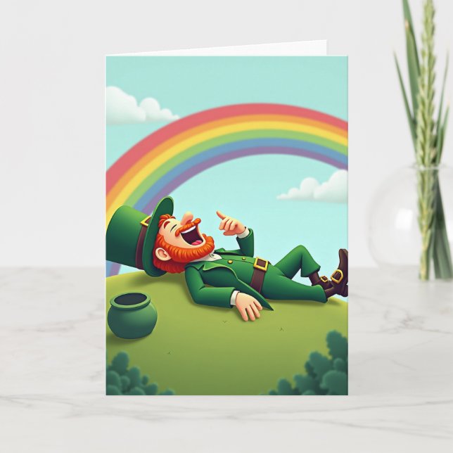 Tarjeta Lucky Leprechaun Laughter Card (Anverso)