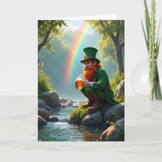 Tarjeta Lucky Leprechaun Scene Greeting Card (Anverso)