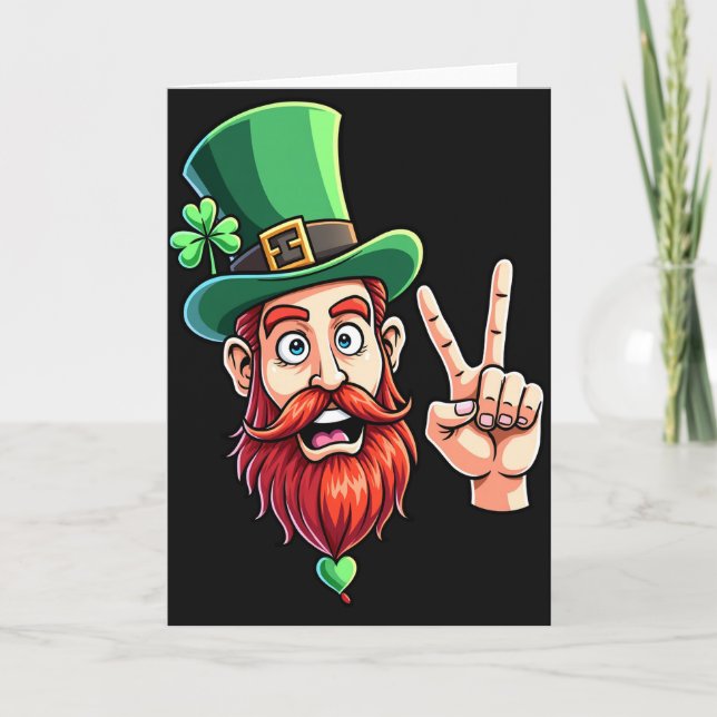 Tarjeta Lucky Leprechaun Smile Art Card (Anverso)