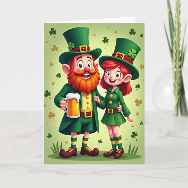 Tarjeta Lucky Leprechauns Celebration Card (Anverso)