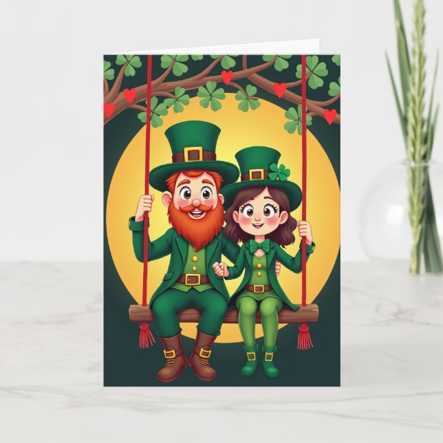 Tarjeta Lucky Leprechauns Love Card (Anverso)