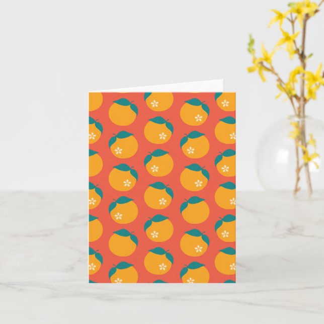 Tarjeta Lucky Mandarin - Naranja Blanco (flor amarilla)