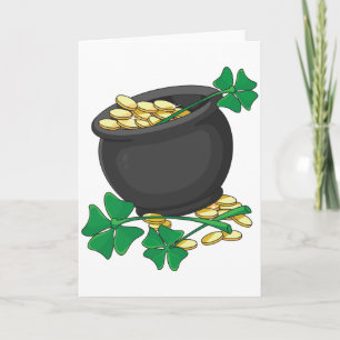 Tarjeta Lucky Pot of Gold Greeting Cards