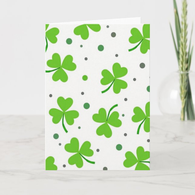 Tarjeta Lucky Shamrock Pattern Great Card (Anverso)