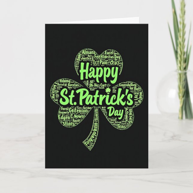 Tarjeta Lucky St Patricks Day Text Art Card (Anverso)