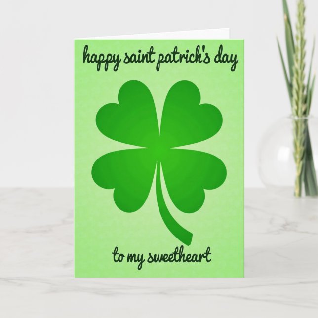Tarjeta Lucky Sweetheart Saint Patricks Day Card (Anverso)