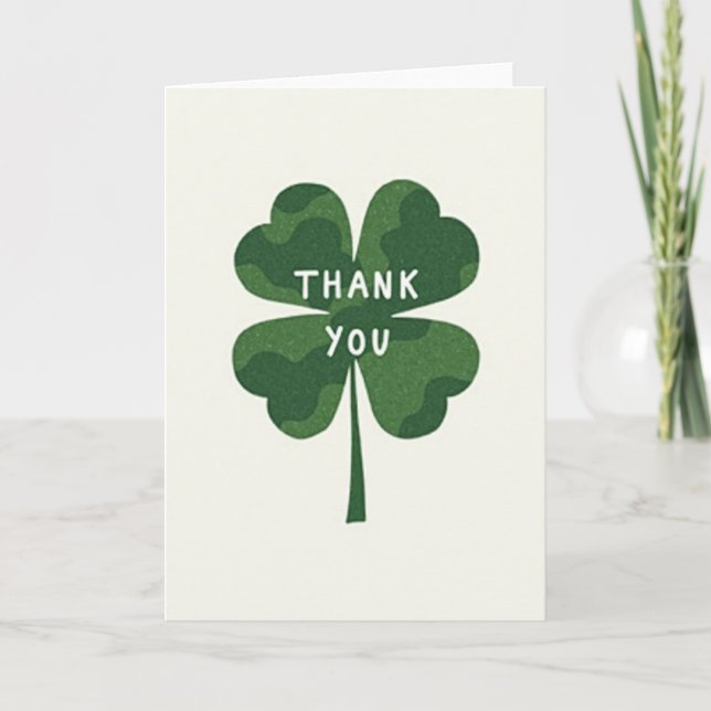 Tarjeta Lucky Thank You Clover Card (Anverso)