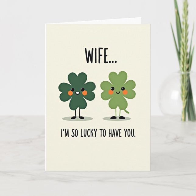 Tarjeta Lucky Wife Shamrock Art Card (Anverso)