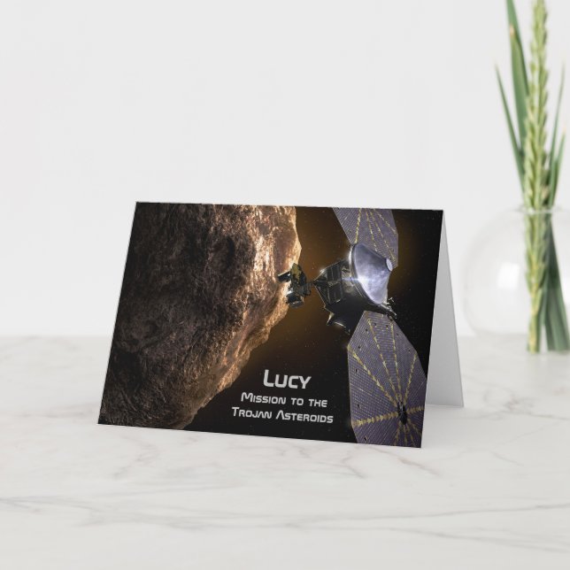 Tarjeta Lucy Misión al estudio de los asteroides troyanos (Anverso)
