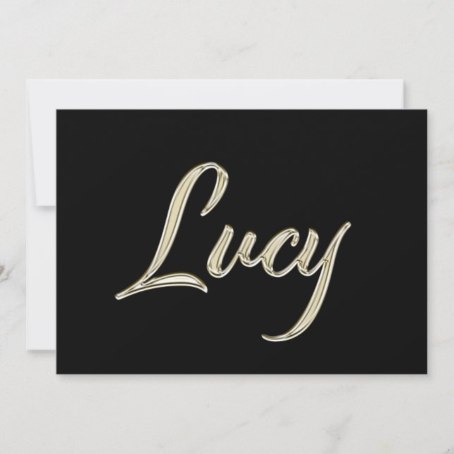 Tarjeta Lucy white gold Handwriting Karte (Anverso)