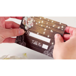 Tarjeta Lugar boda Número de tabla Floral Luz Lace de made