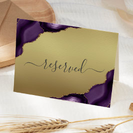 Tarjeta Lugar de Boda reservado de Relieve metalizado Glam