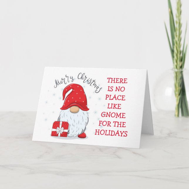 TARJETA *LUGAR DE GNOME COMO HOGAR PARA LAS FIESTAS* (Anverso)
