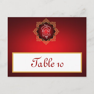 Tarjeta Lugar Escrita Lord Ganesha/Espíritu Rojo H
