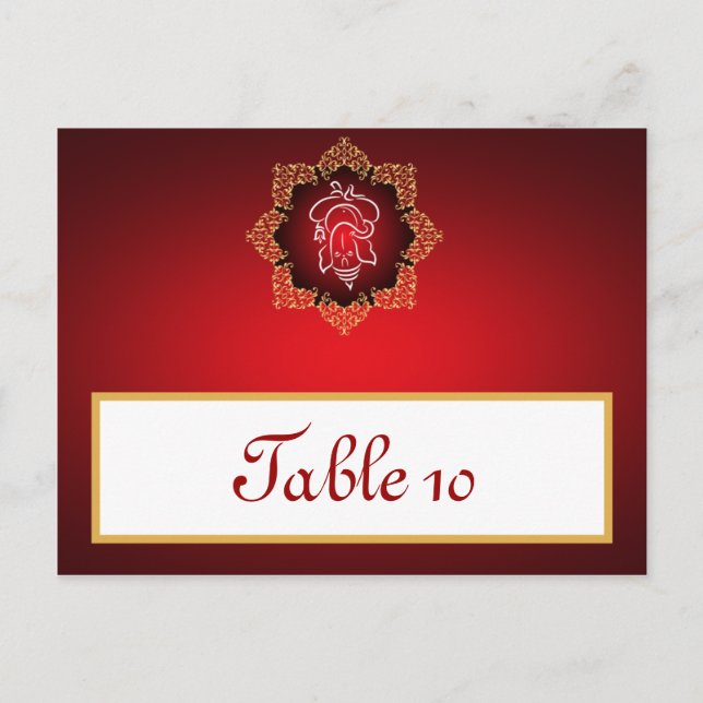 Tarjeta Lugar Escrita Lord Ganesha/Espíritu Rojo H (Anverso)