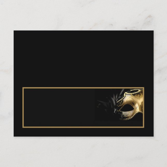 Tarjeta Lugar Escrita Mis XV Dorado Negro (Anverso)