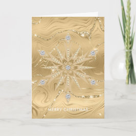 Tarjeta Lujo Diamante Copo de Nieve Brillo Dorado