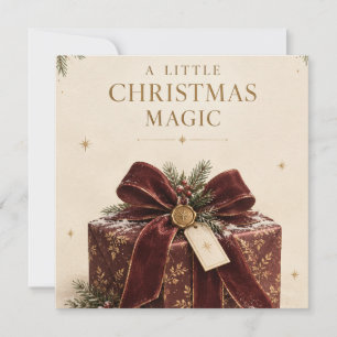 Tarjeta Lujo Navideño Elegante, Estilo de Caja de Regalo H