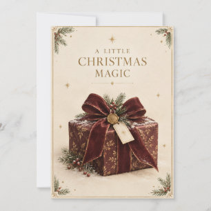 Tarjeta Lujo Navideño Elegante, Estilo de Caja de Regalo H