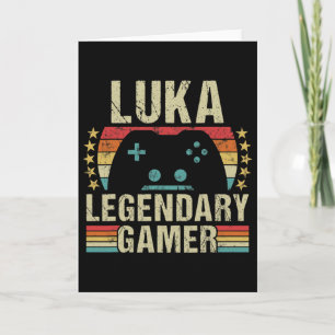 Tarjeta Luka Gamer Juegos Retro Juego Vintage Personalizad