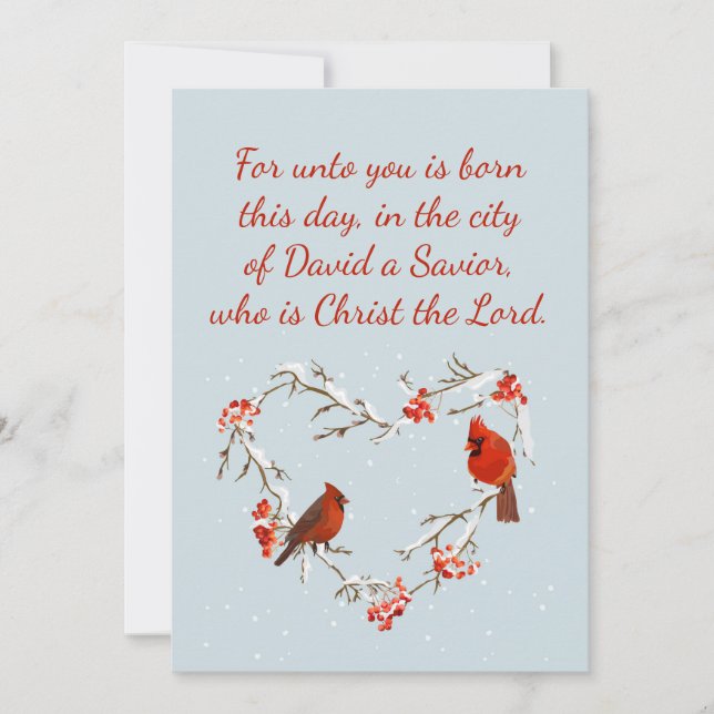 Tarjeta Luke 2:11 Escritura para Navidades Verso de la Bib (Anverso)