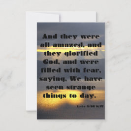 Tarjeta Luke 5:26 KJV Biblia Scripture Fe Saludo