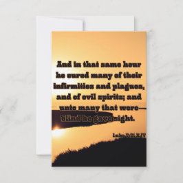 Tarjeta Luke 7:21 KJV Biblia Scripture Saludo De Imagen