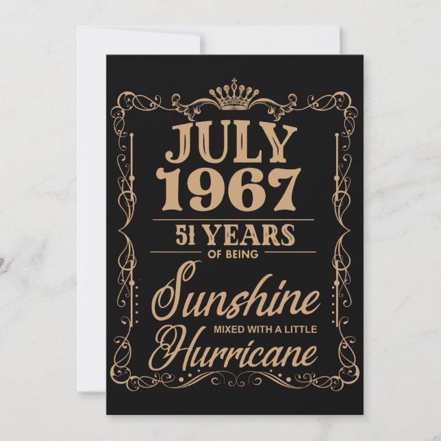 Tarjeta luly 1967 51 años de sol cumpleaños t-s (Anverso)