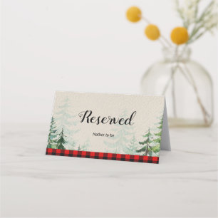 Tarjeta Lumberjack Forest Winter Nombre reservado