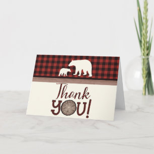 Tarjeta Lumberjack Mama Bear Baby Shower Gracias Cartas