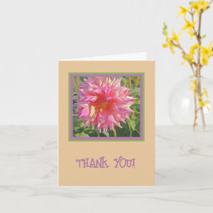 TARJETA LUMINOSA DAHLIA DE ROSA / GRACIAS
