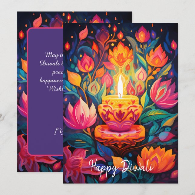 Tarjeta Luminosa Diwali Splendor (Anverso / Reverso)