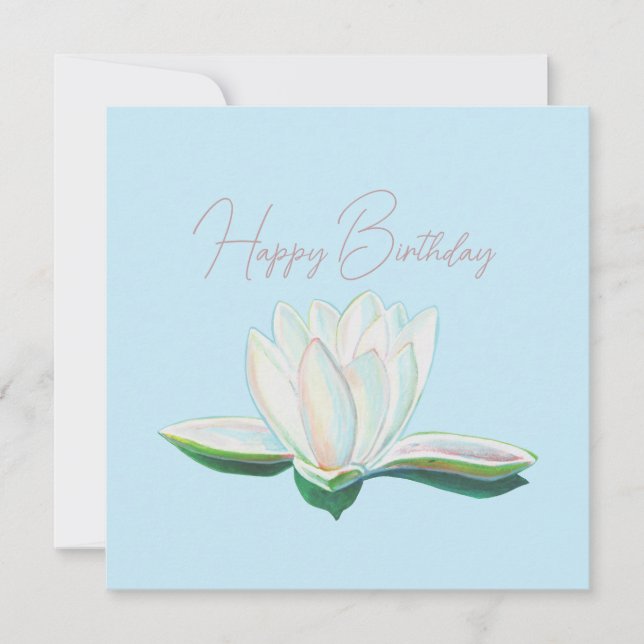 Tarjeta Luminoso de flor blanco Lotus (Anverso)