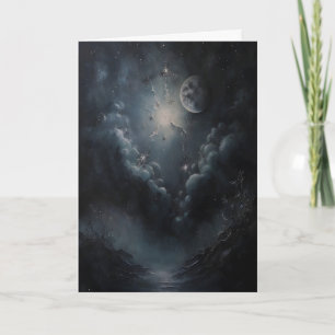 Tarjeta Luna Celestial Y Arte De Pared Celestial Vintage D