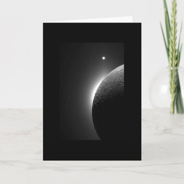 Tarjeta Luna, corona solar y espacio de Venus (Anverso)