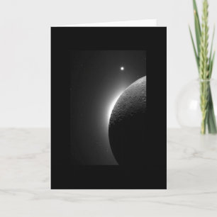 Tarjeta Luna, corona solar y espacio de Venus