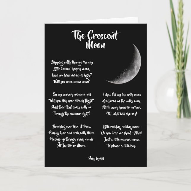 Tarjeta Luna Crescent, poema lindo (Anverso)