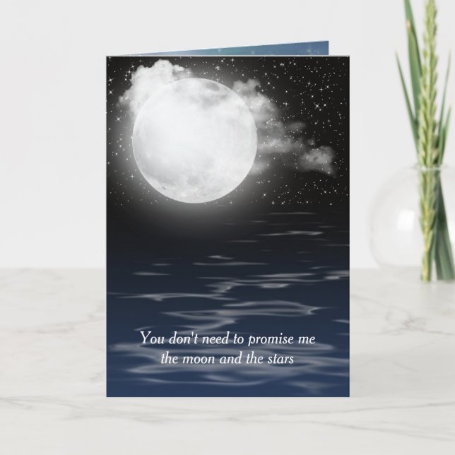 Tarjeta Luna de Aniversario con Reflexión del Agua (Anverso)