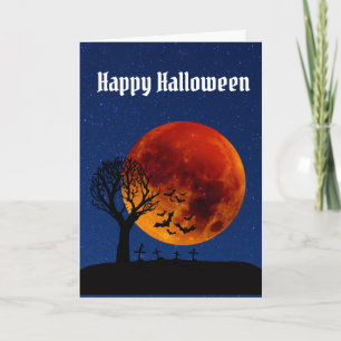 Tarjeta Luna de cosecha de Halloween