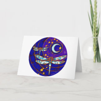 Tarjeta luna de la libélula