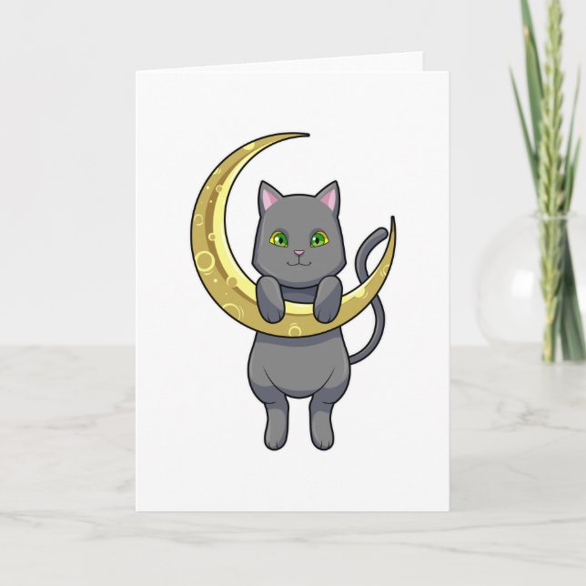 Tarjeta Luna de la noche del gato (Anverso)