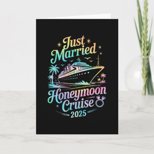 Tarjeta Luna de miel recién casados Cruise 2025 adorable