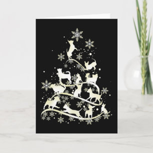Tarjeta Luna de Navidad de Chihuahua Copos de Nieve Feliz 