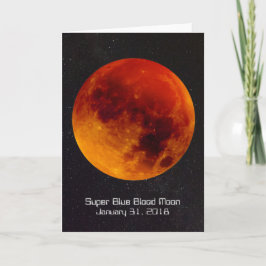 Tarjeta Luna estupenda 2018 de la sangre azul