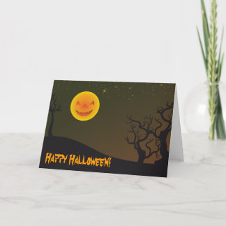 Tarjeta Luna feliz del feliz Halloween