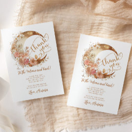 Tarjeta Luna floral de oro gracias al cumpleaños de la lun