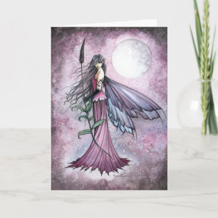Tarjeta Luna Lavanda Arte de Hadas Fantasía Mística