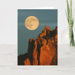 Tarjeta Luna Llena Acantilados de Basalto Smith Rock Sta